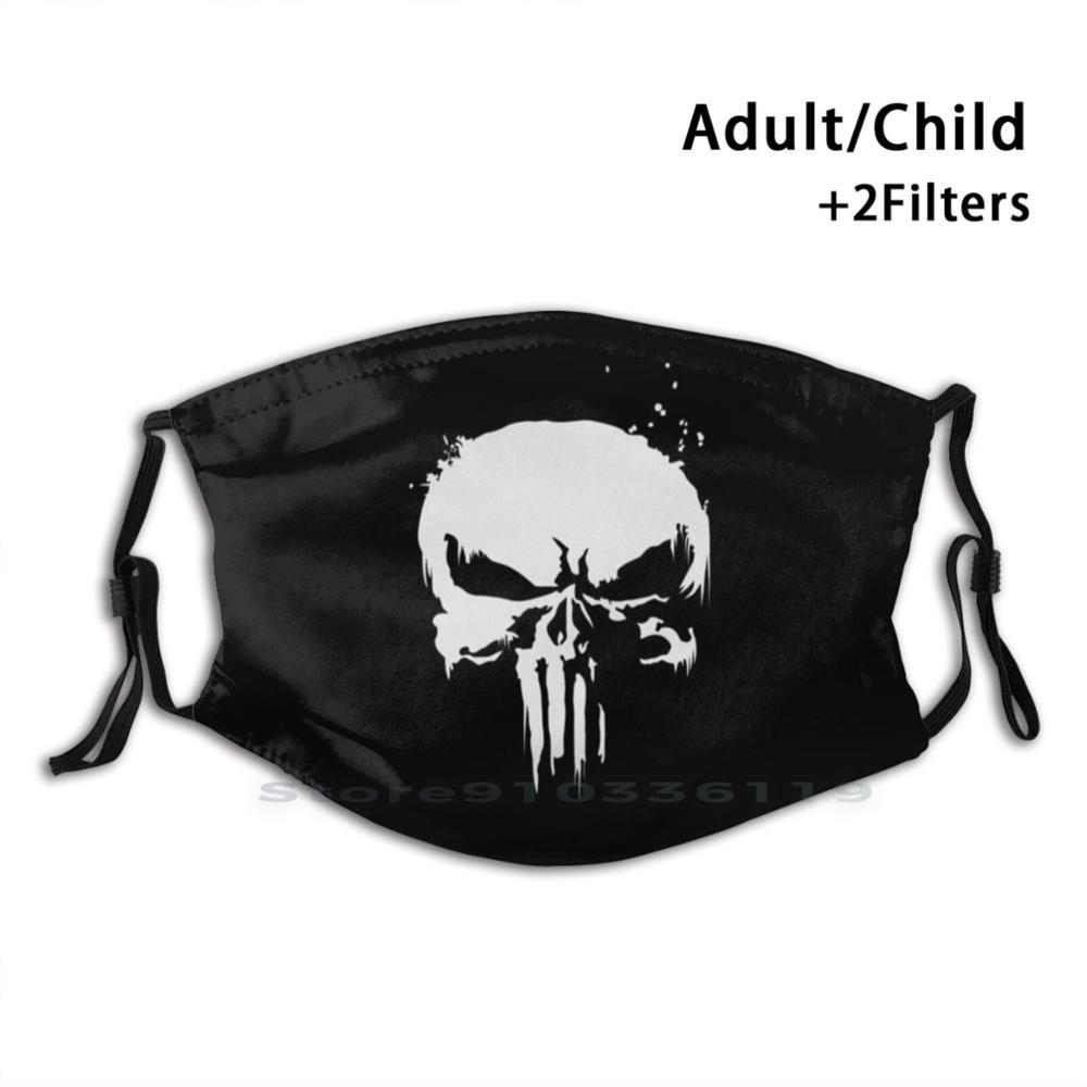 Изображение товара: Черная смешная моющаяся маска для лица для взрослых и детей с фильтром черная опасность