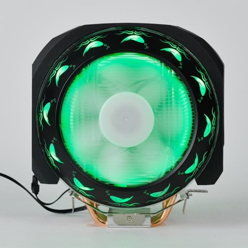 Изображение товара: Ligent контроль температуры 4 медная трубка ЦП радиатор RGB двойной вентилятор компьютерный мейнфрейм чехол Hf-662 Вентилятор охлаждения