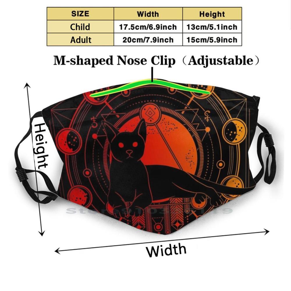 Изображение товара: Мандала знакомых, кошка с фазами луны, для взрослых и детей, моющаяся смешная маска для лица с фильтром, Wicca Wiccan, тройная богиня