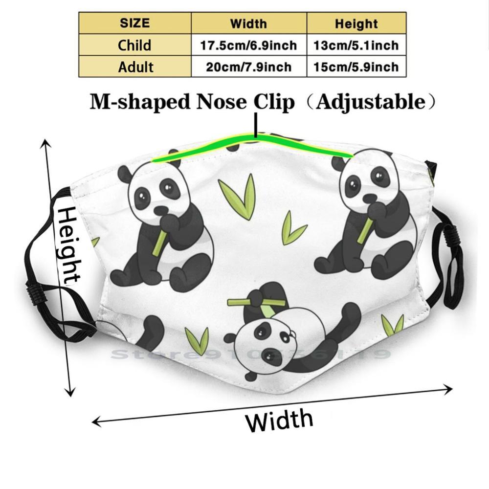 Изображение товара: Многоразовая маска с принтом панды, медведя, панды, Азии Pm2.5, фильтр, маска для лица, детская панда, медведь, панда, панда, узор, панда, медведь