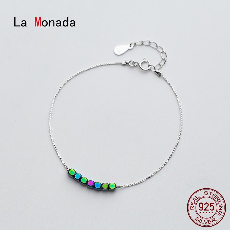 Изображение товара: La Monada, градиентные цветные браслеты для женщин, серебро 925 пробы, Настоящее серебро 925 пробы, браслет-цепочка, женский браслет
