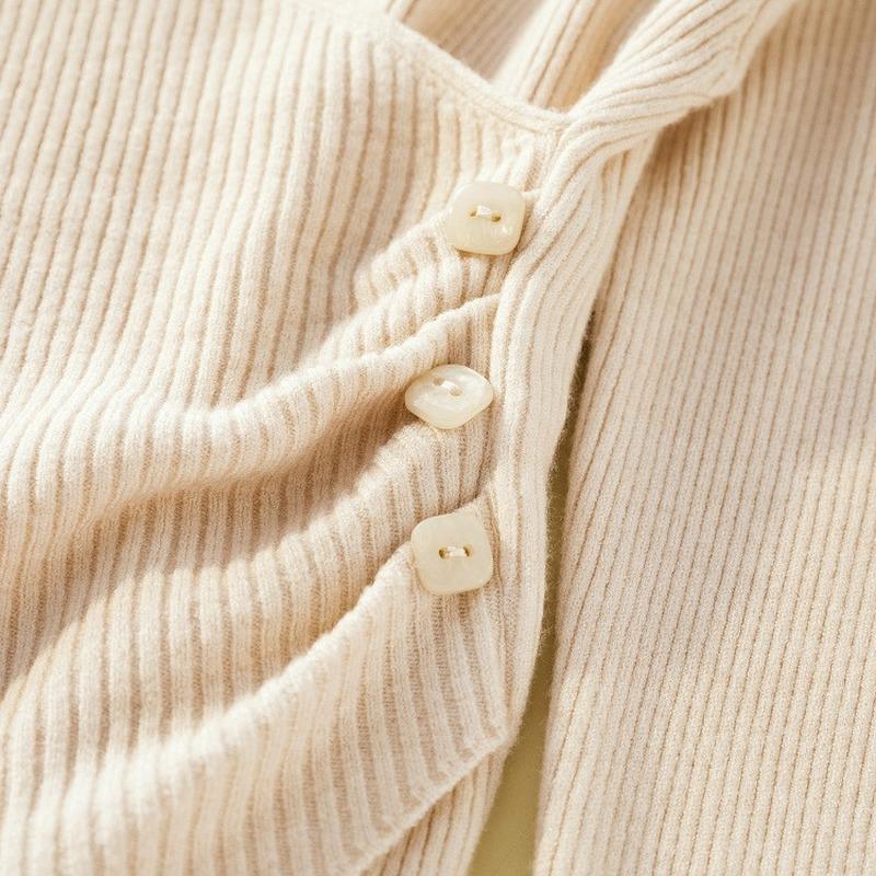 Изображение товара: 2021 новый модный кашемировый пуловер, Женский облегающий свитер с перекрестным V-образным вырезом, женская трикотажная одежда, однотонный шикарный топ с длинным рукавом 11799