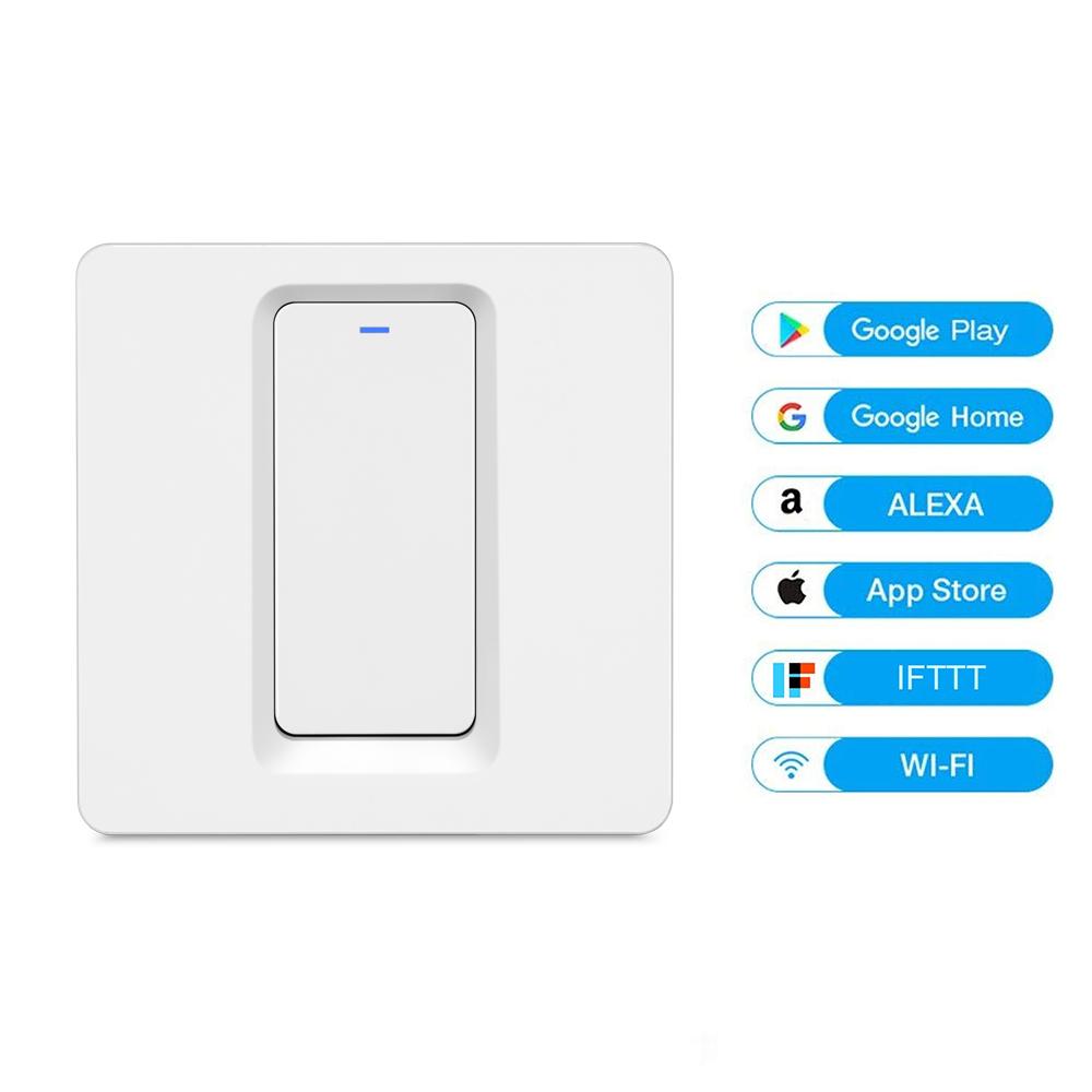 Изображение товара: Европейский Стандартный настенный выключатель 1/2/3 Smart WiFi переключатель тактичности 100-240V AC50/60 Гц, может быть использован для Alexa/Google Home/Tmall Genie