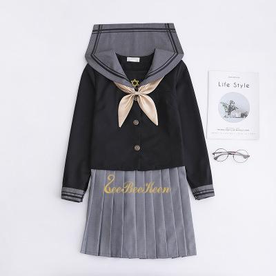 Изображение товара: JK темно-синий стиль коллаж Студенческая одежда костюм моряка для девочек лолита одежда для женщин японская школьная форма аниме косплей костюм