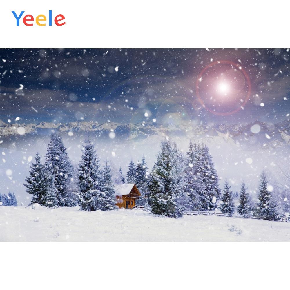 Изображение товара: Рождественская елка снежинка лес Гора солнце ребенок день рождения Фон фотографии на заказ фотографический фон для фотостудии