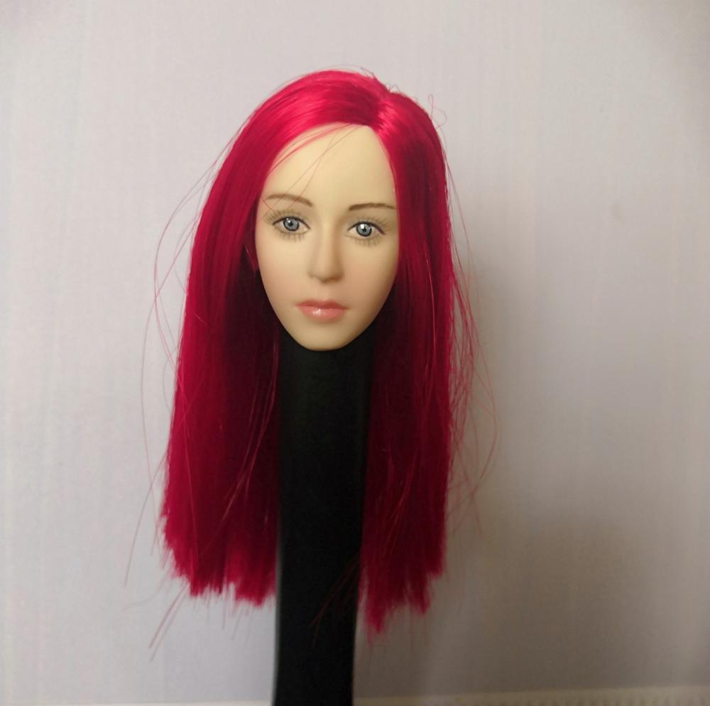 Изображение товара: 1/6 YMT027 красота посаженные волосы девушка голова лепить Fit 12 ''фигурку