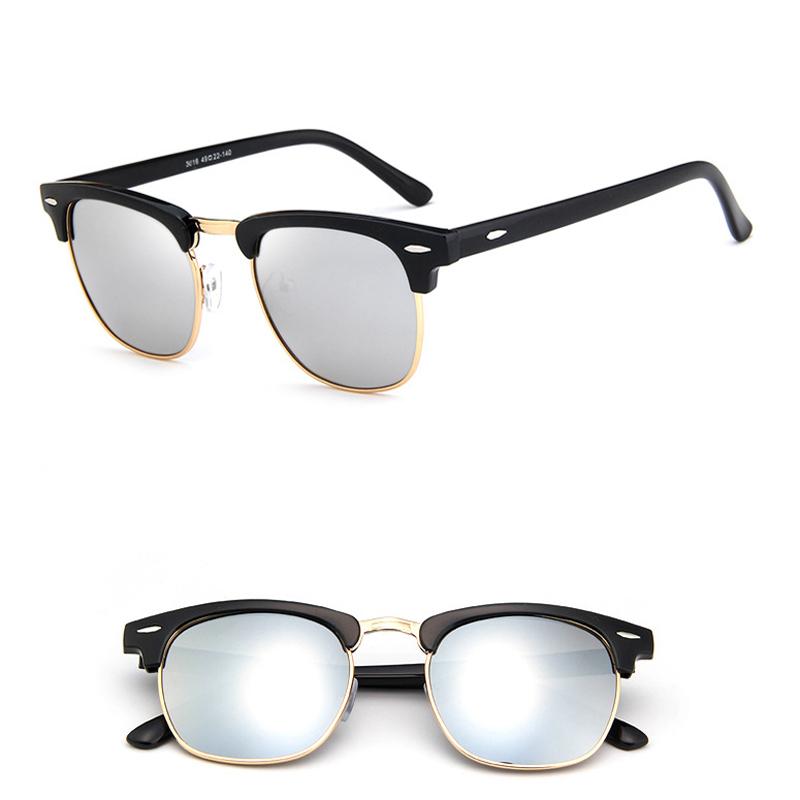 Изображение товара: Солнцезащитные очки унисекс, зеркальные линзы, отражающие Плоские линзы, для вождения, винтажные, UV400, 2021