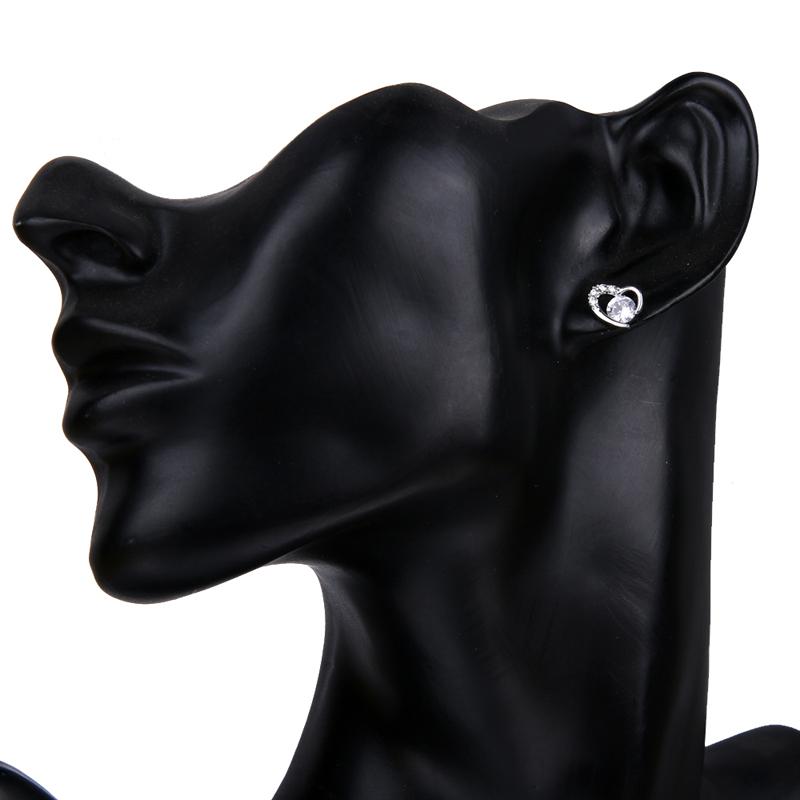Изображение товара: Женские серьги с фианитами, романтичные серьги с кубическим цирконием в форме сердца ааа, элегантные украшения, модные ювелирные украшения, 2020