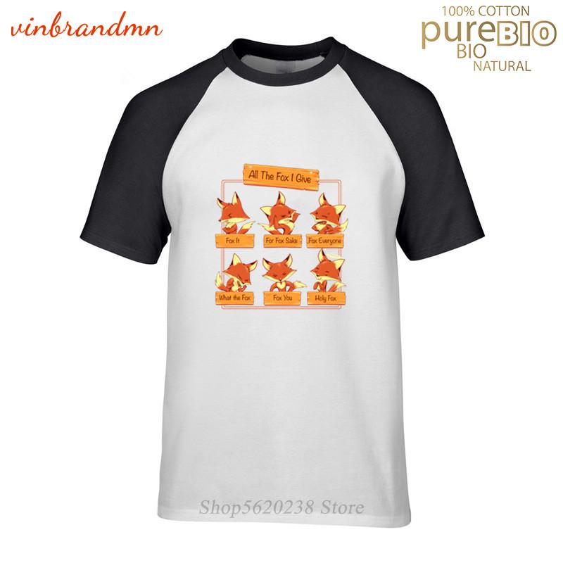 Изображение товара: Мужская футболка с принтом лисы, Новое поступление, высокое качество, летние футболки в милом стиле, рождественский подарок, Camiseta Hombre