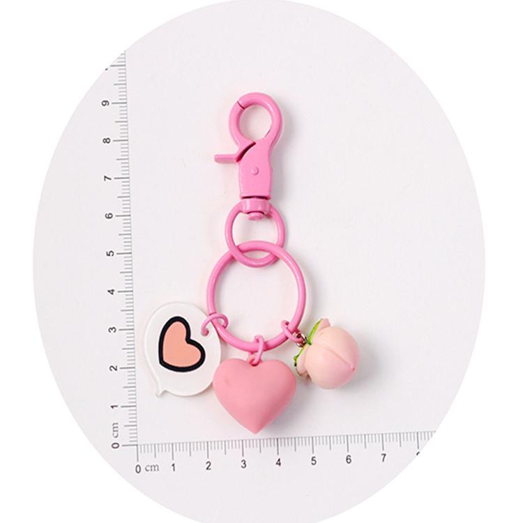 Изображение товара: Милые брелки для автомобильных ключей, украшение на сумку, ремешок с 3D Персиком, подвеска для Airpods, Samsung Galaxy Buds, подарок