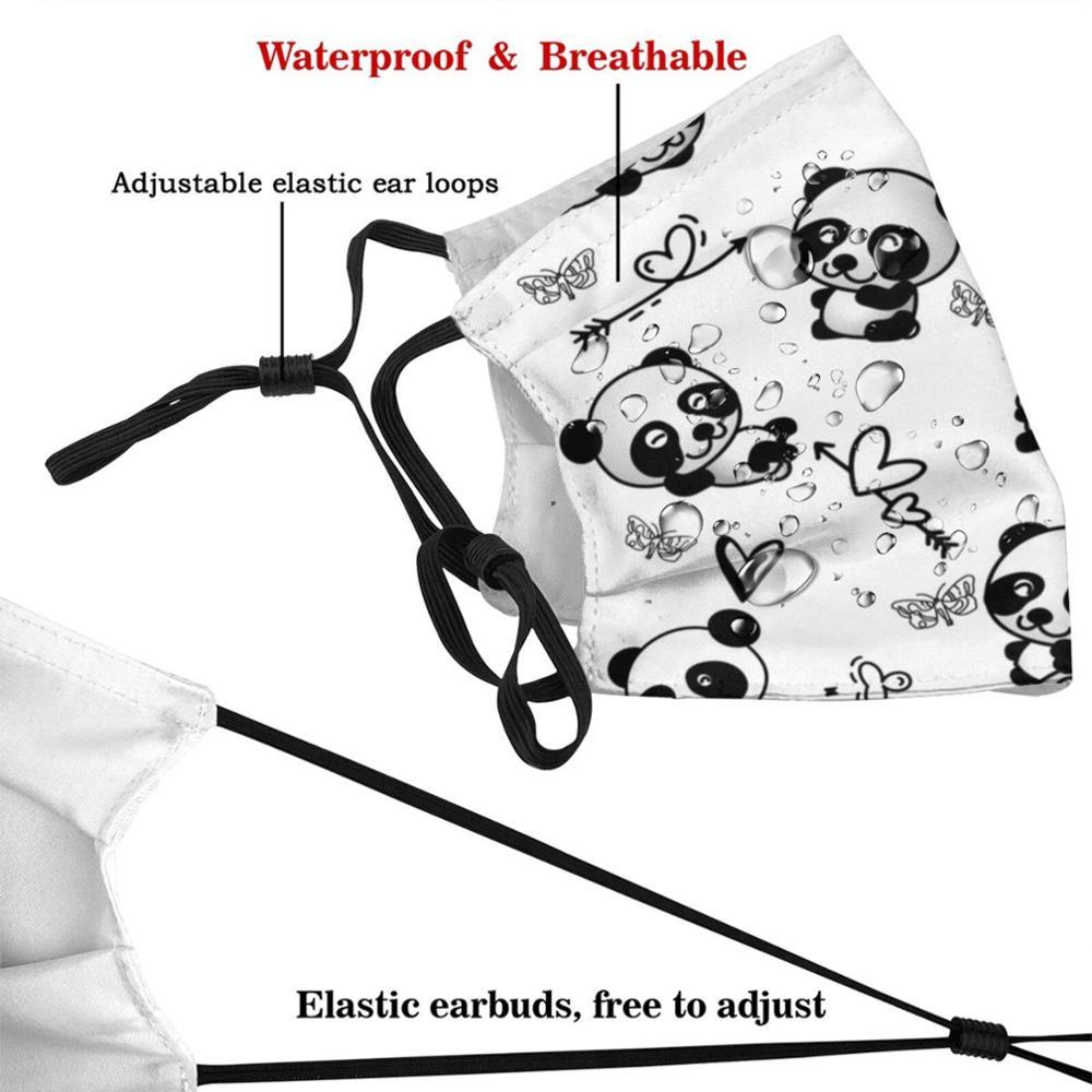 Изображение товара: Многоразовый фильтр Pm2.5 с рисунком панды, маска для рта, Детская панда, любовь, панда, Детская панда