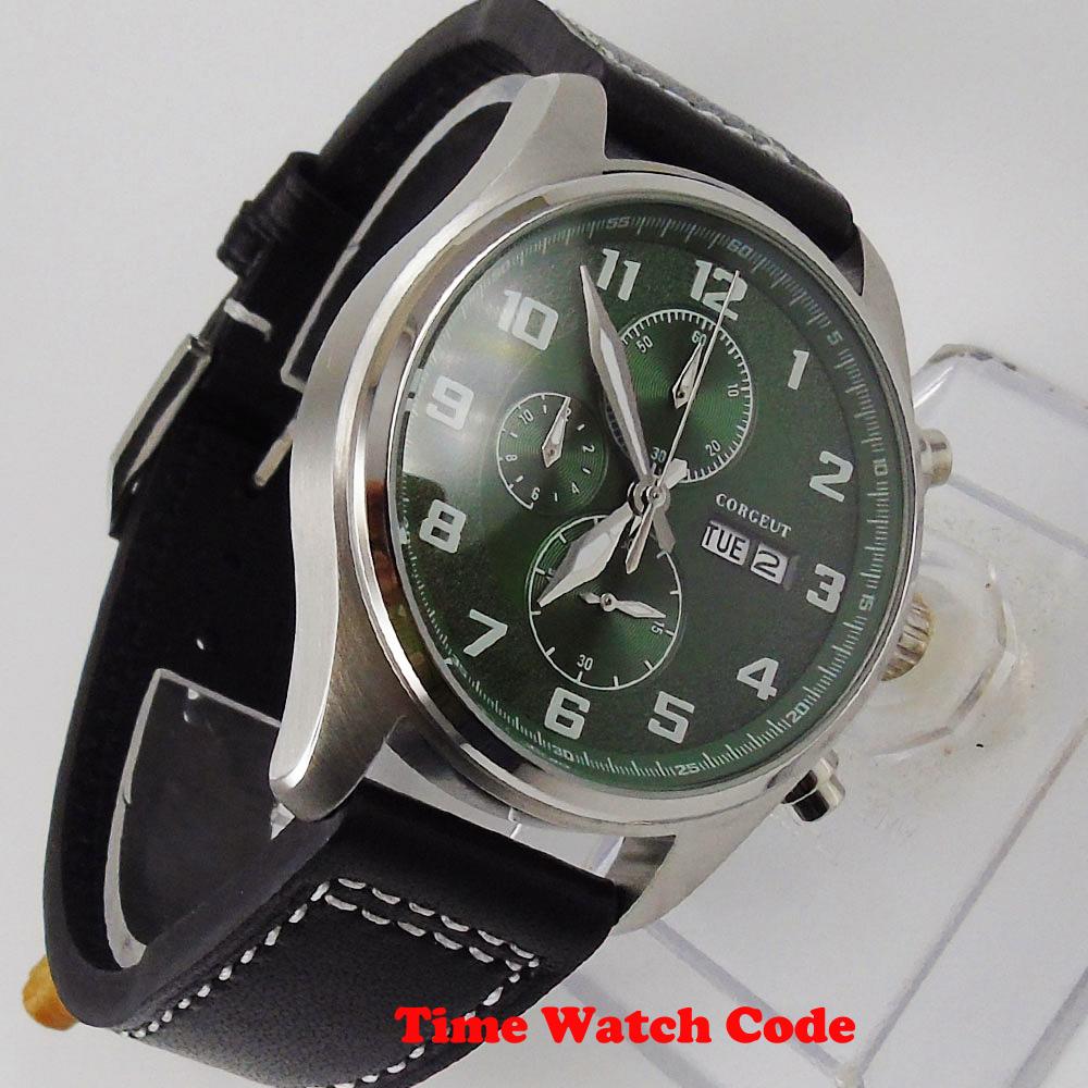 Изображение товара: Мужские наручные часы с хронографом и кожаным ремешком, 42 мм