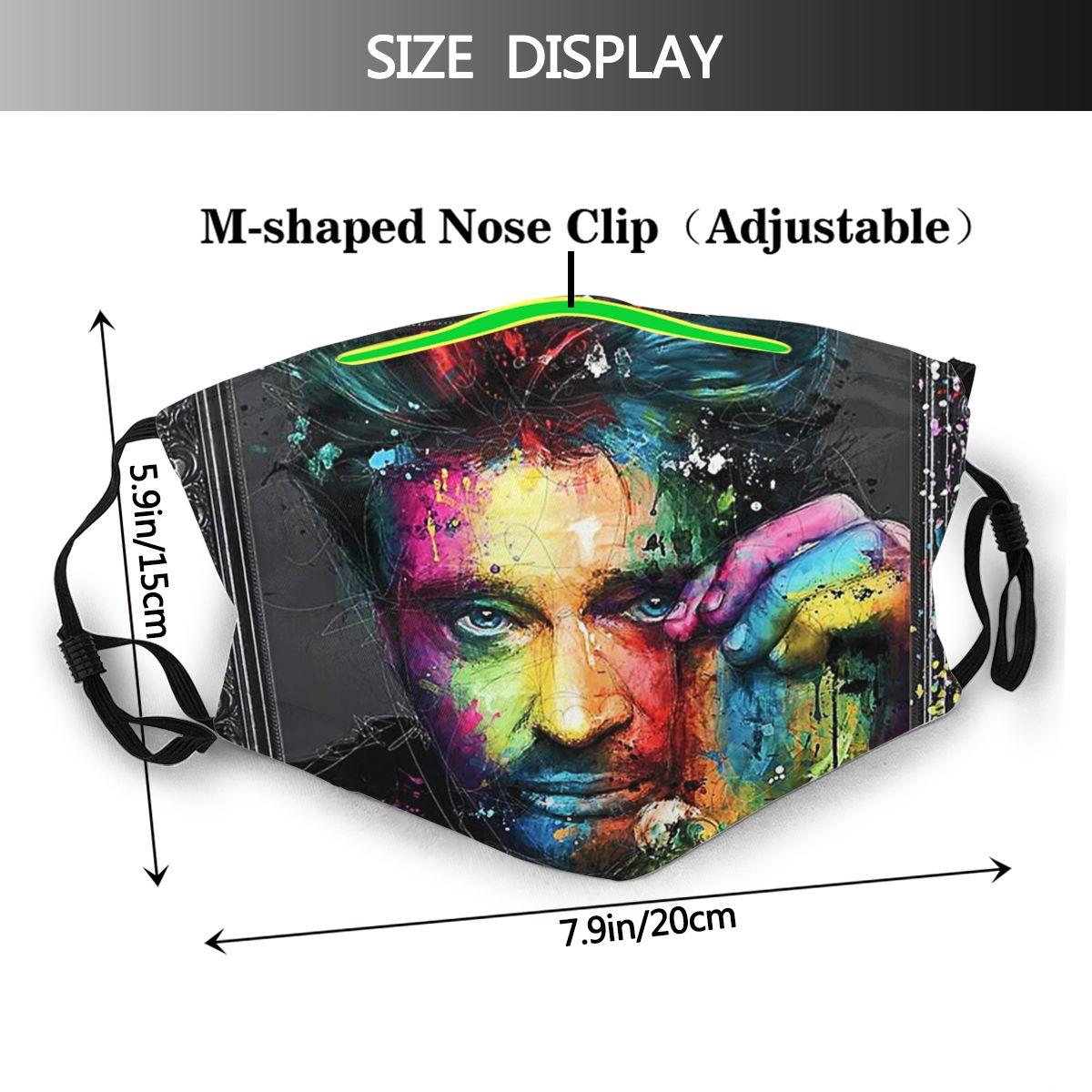 Изображение товара: Одноразовая маска для лица с принтом Джонни Хелли рок, с фильтрами, Пылезащитная маска для взрослых с защитой от ветра и пыли