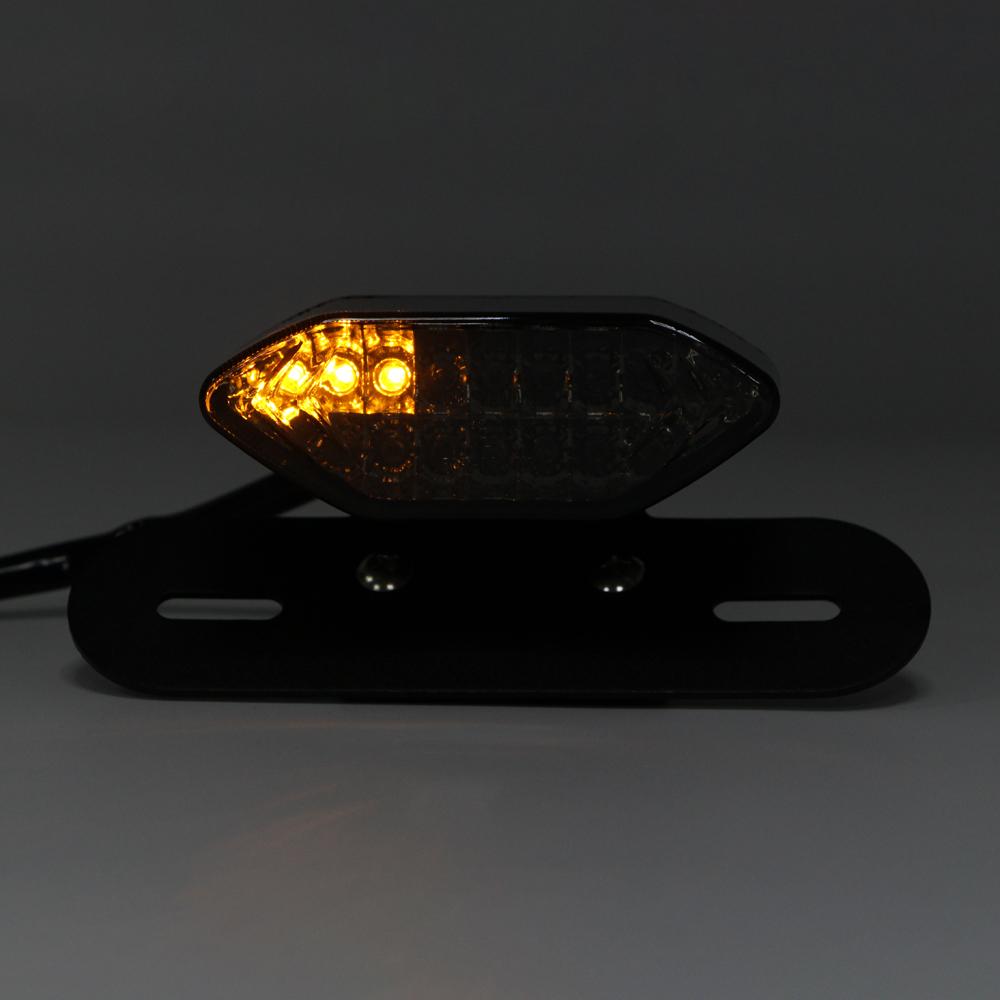 Изображение товара: Задний фонарь для мотоцикла, 16 светодиодов, поворотный сигнал, тормоз, номерной знак, универсальная интегрированная задняя лампа для мотоцикла с кронштейном, красный/дым