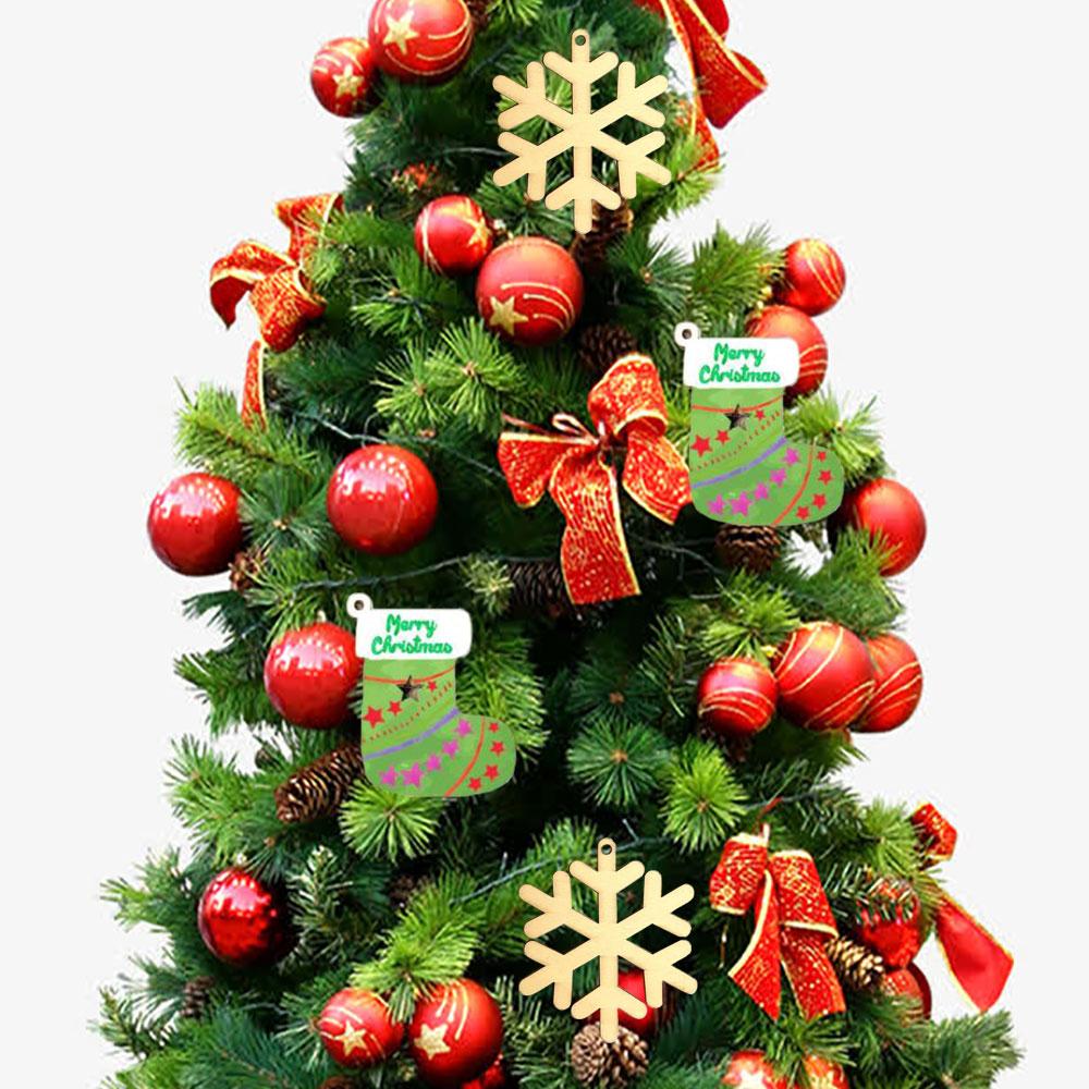 Изображение товара: 50 шт., деревянные подвесные украшения для новогодней ёлки