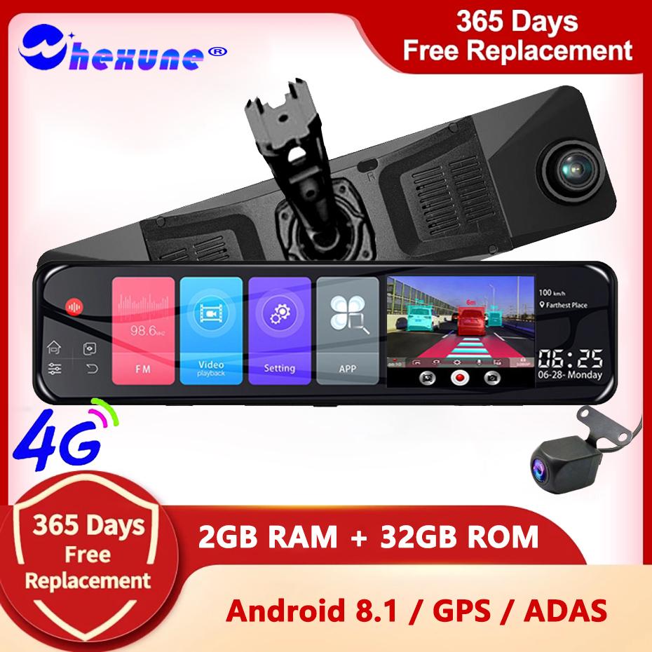 Изображение товара: WHEXUEN 4G WIFI GPS Bluetooth 12 дюймов Android 8,1 2 ГБ + 32 ГБ ADAS 10 в 1 видеорегистратор Автомобильный видеорегистратор зеркальная камера FHD 1080P видеорегистратор