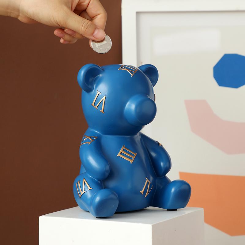 Изображение товара: Плюшевый мишка, коробка для денег, отличный подарок для детей, копилка, копилка для денег, секретная коробка для хранения, фигурка медведь для домашнего декора