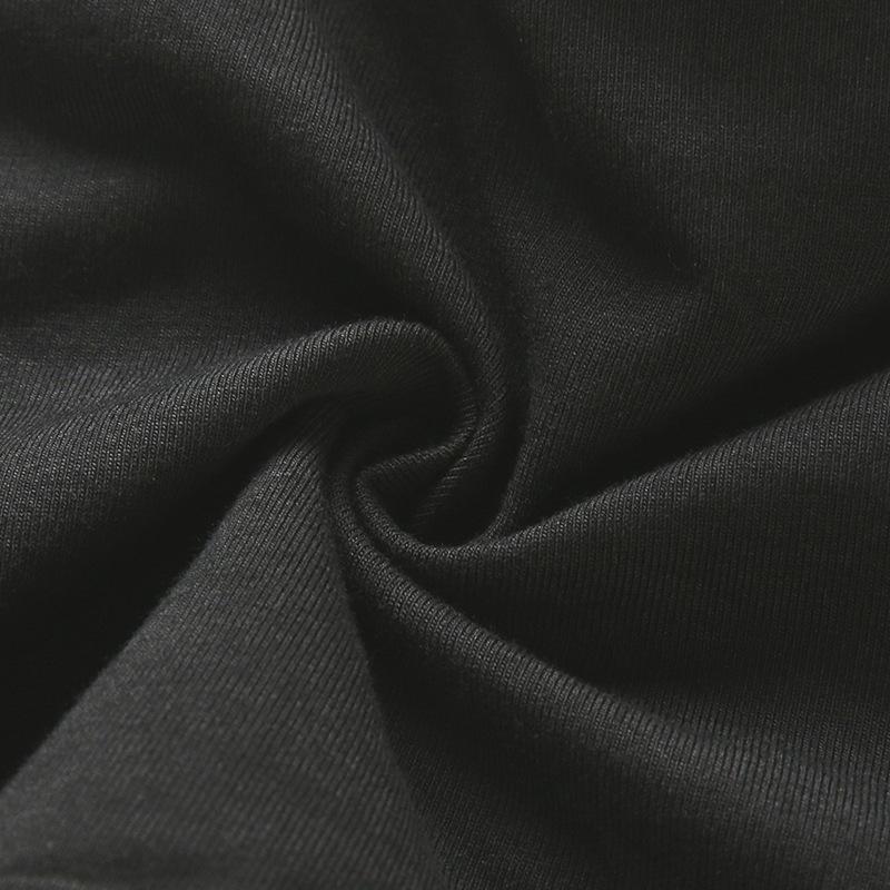 Изображение товара: Женские сексуальные топы, открытая футболка с длинными рукавами, ультра-короткая маленькая блузка со средней горловиной, хлопковая черная уличная женская одежда Harajuku