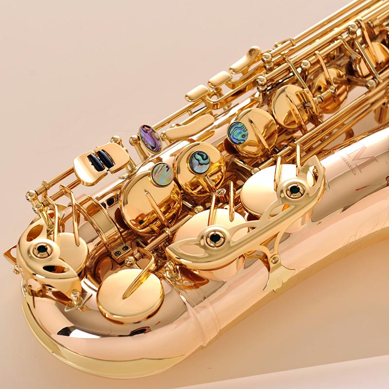 Изображение товара: Альт-саксофон JM Tune, фосфор, медь, розовое золото, лакированный жемчуг, кнопки E, плоский альт-саксофон, музыкальный инструмент с Чехол