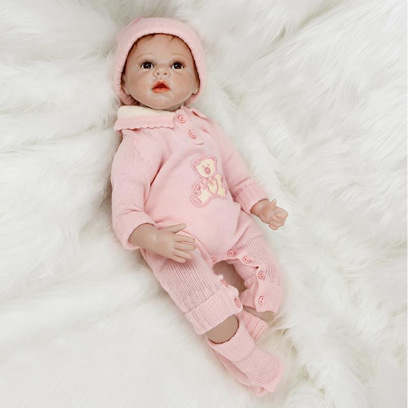 Изображение товара: Реалистичная силиконовая виниловая кукла-реборн ZIYIUI, 55 см, милая девочка, с открытыми глазами, из мохера, Детская любимая игрушка