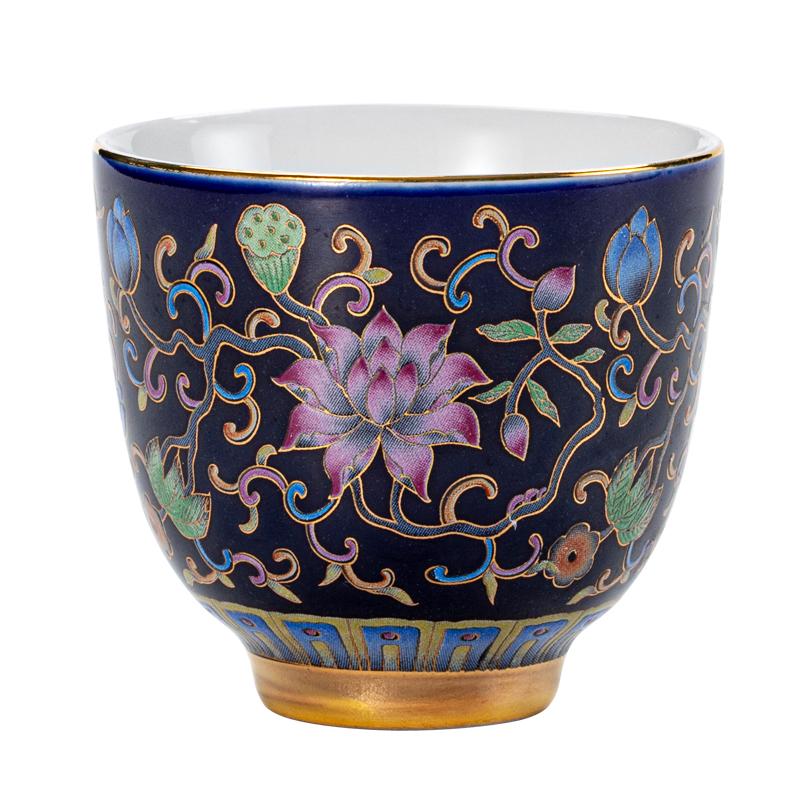 Изображение товара: Цзиндэчжэнь, искусственная роспись, золотой дворец, одиночная чайная чашка, большая семейная чайная чашка, эмалированная цветная индивидуальная чайная чашка