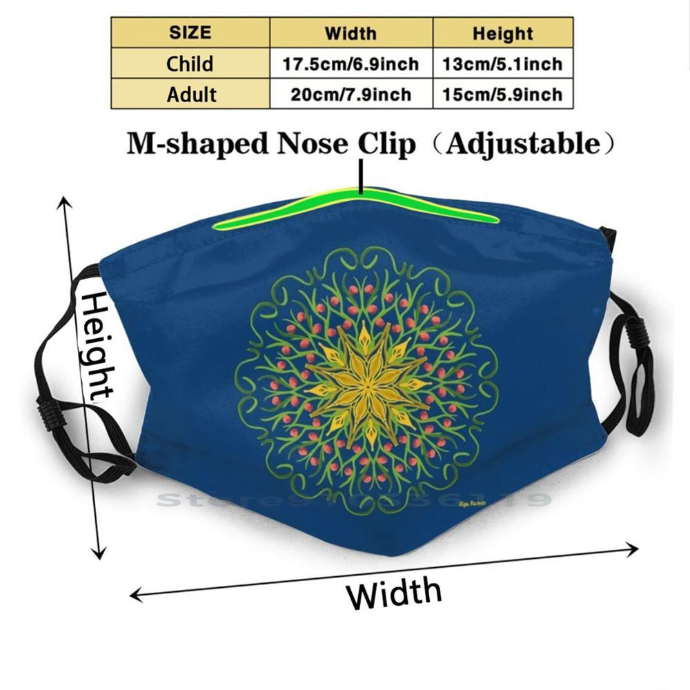 Изображение товара: Aloha Spirit (синий) многоразовая маска с принтом Pm2.5 фильтр маска для лица детская жизнь Мандала музыка Мандала поп-арт музыка мандалы