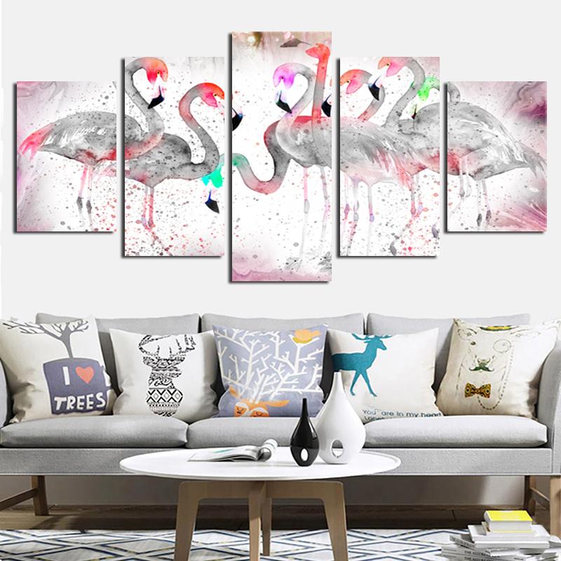Изображение товара: 5 шт., декоративная картина в виде розового лебедя, фламинго