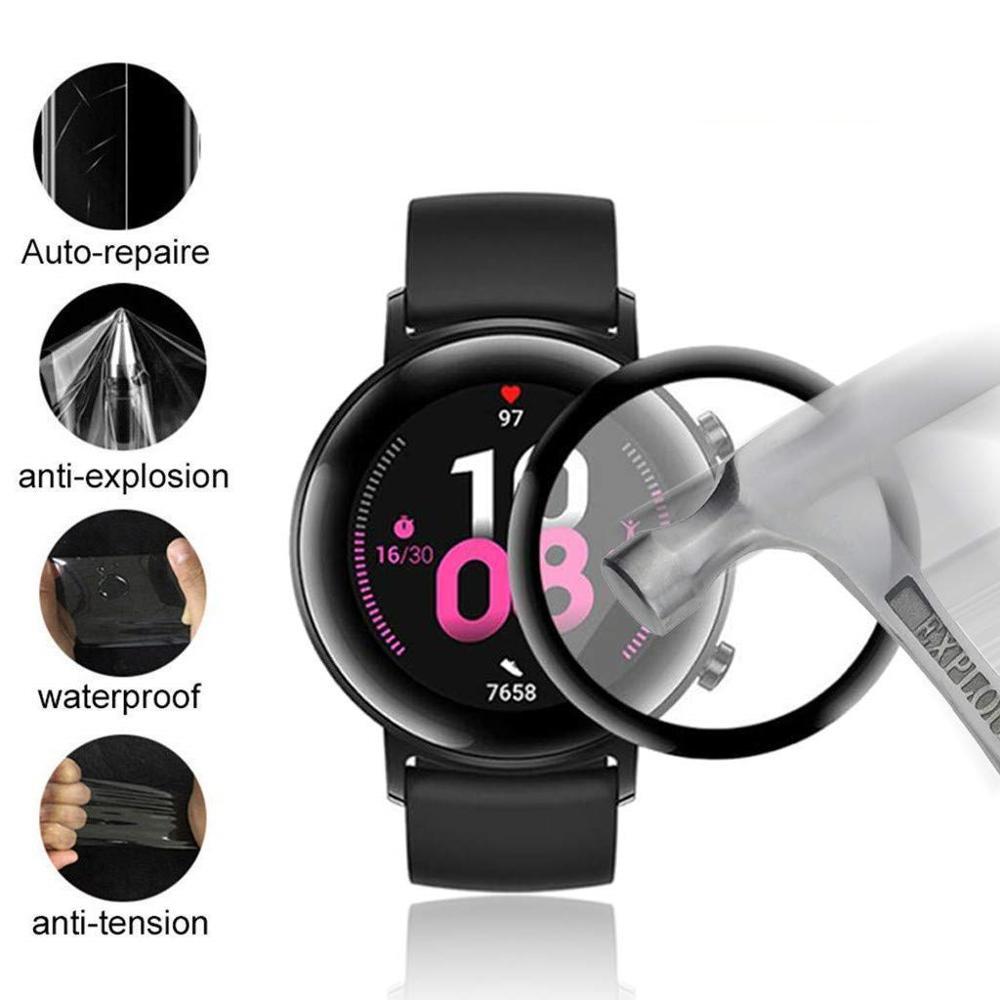 Изображение товара: 2/3/5 шт. Защитная стеклянная пленка для Huawei Watch GT 2E GT2 46 мм 42 мм изогнутая мягкая волоконная Защитная пленка для умных часов на весь экран
