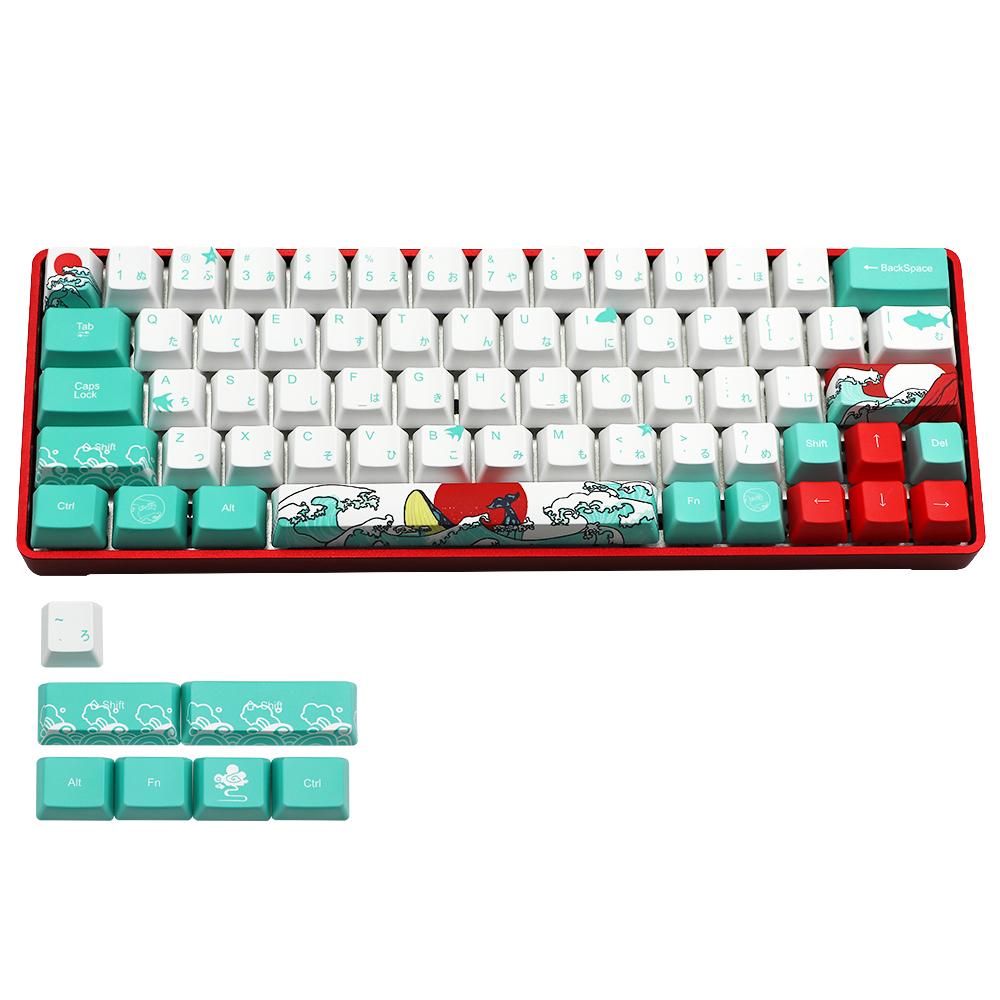 Изображение товара: олько распродажа Keycap Mechanische Toetsenbord Coral Sea Keycap dz60 / poker / GK61 / GK64 Сублимация красителя pbt Keycap OEM 71 key Russ Japanese Character Keycap