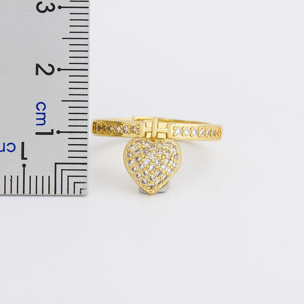 Изображение товара: Кольца женские регулируемые с фианитом, классические, золотистые