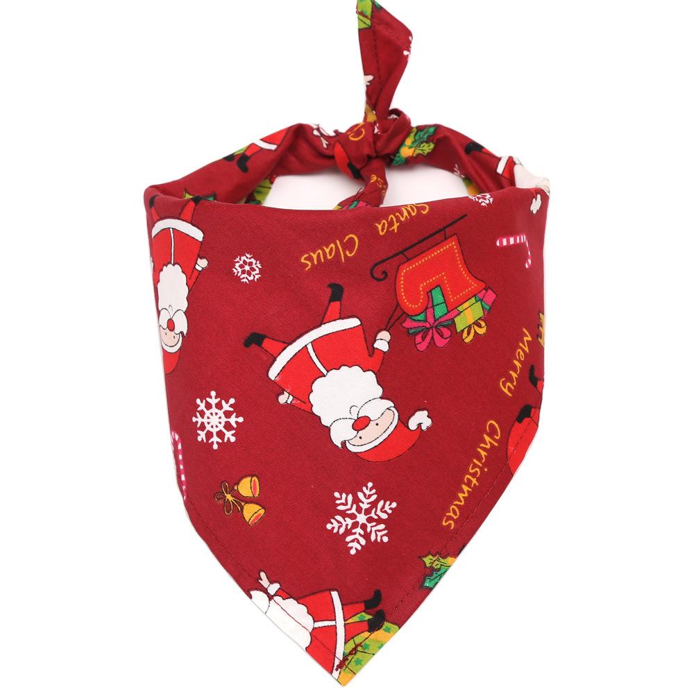 Изображение товара: Слюнявчик для домашних животных, Хлопковое полотенце, шарф для собак кошачий шарф, треугольная повязка для домашних животных, Рождественский подарок Qianyi