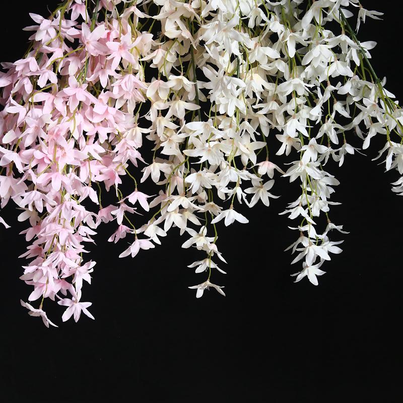 Изображение товара: Цветы орхидеи, искусственные орхидеи, Oncidium, вишневый цвет, танцующая Орхидея, домашний декор, цветы для большой свадьбы