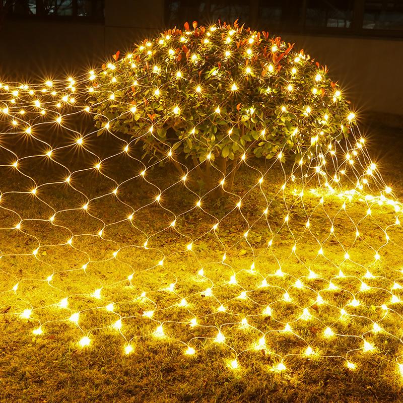 Изображение товара: BEIAIDI 3x2 м светодиодный x 4 м Светодиодная сетчатая Рождественская сказочная гирлянда, уличная садовая сетчатая оконная сосулька, Сказочная гирлянда, праздничное освещение