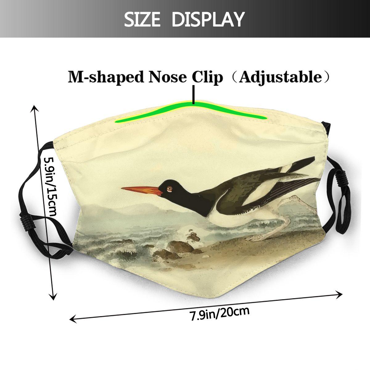 Изображение товара: Маска для лица, многоразовая, с принтом птиц, Пылезащитная, с фильтрами и ушными петлями