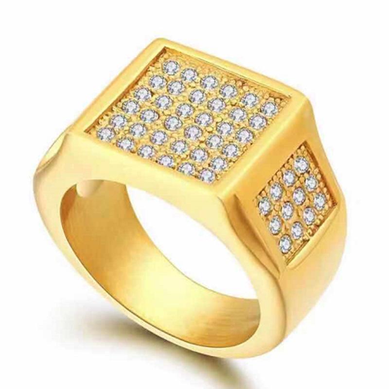 Изображение товара: Milangirl микро проложить Стразы Iced Out Bling геометрическое кольцо заполненные кольца для мужчин ювелирные изделия