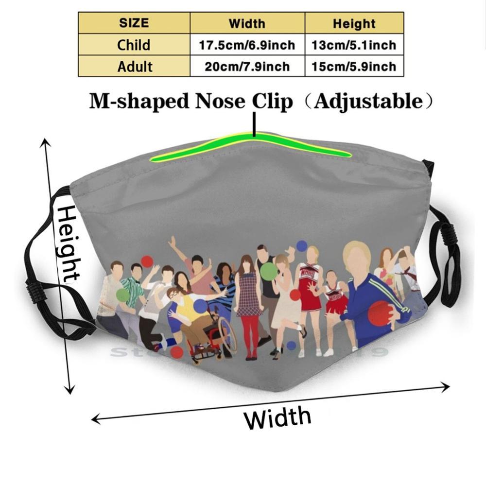 Изображение товара: Хор персонажи дизайн Пылезащитный фильтр смываемая маска для лица дети хор ТВ шоу комедия минималистский Бродвей вектор блеск