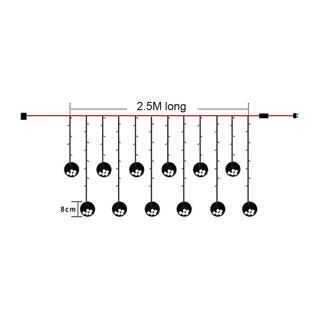 Изображение товара: 2,5 м светодиодный занавес с 12 лампами, рождественские украшения для свадеб, новогодняя елка, вечерние украшения для дома