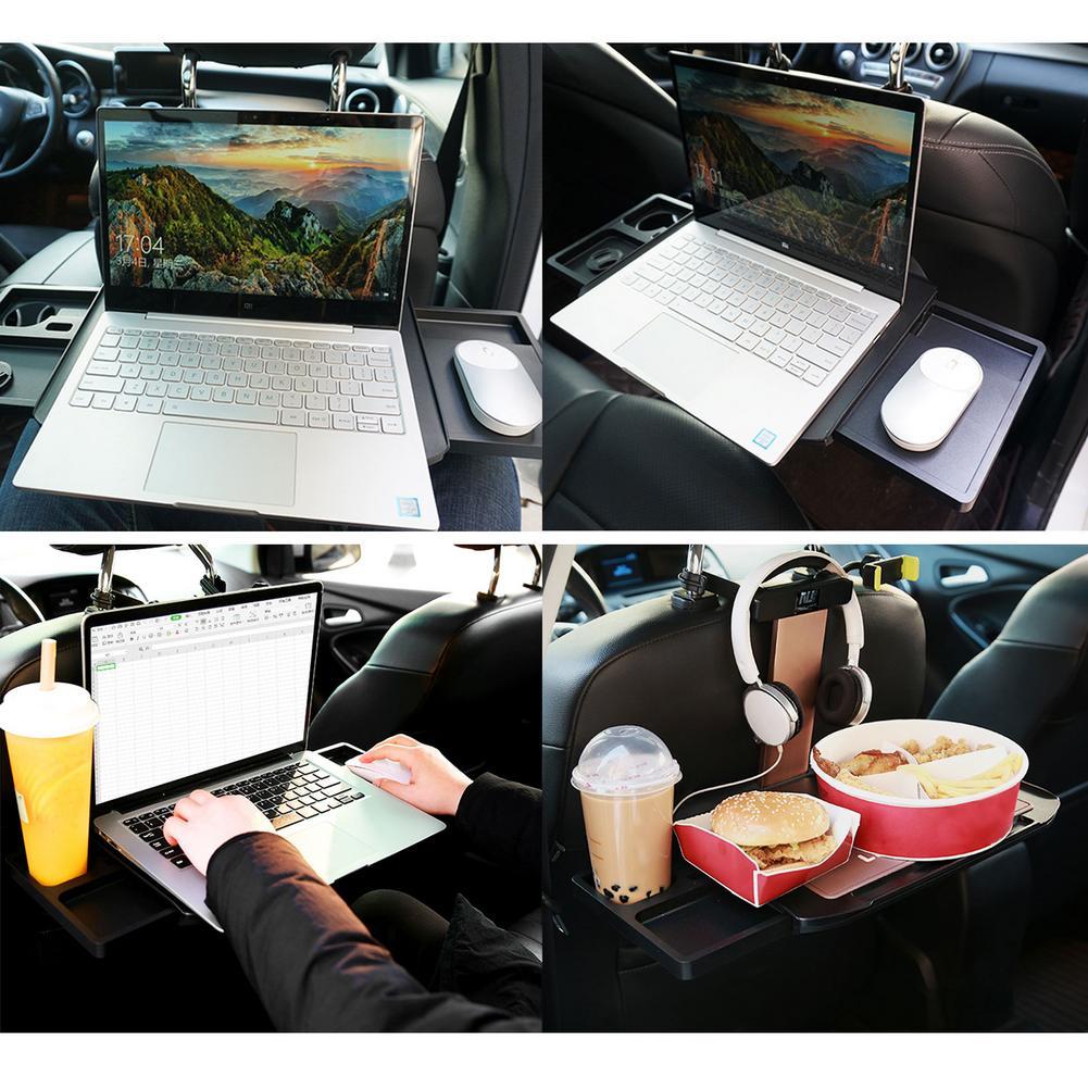 Изображение товара: Выдвижная Подвесная подставка для заднего сиденья, автомобильный держатель для ноутбука, кронштейн для складного стола, с держателем для телефона