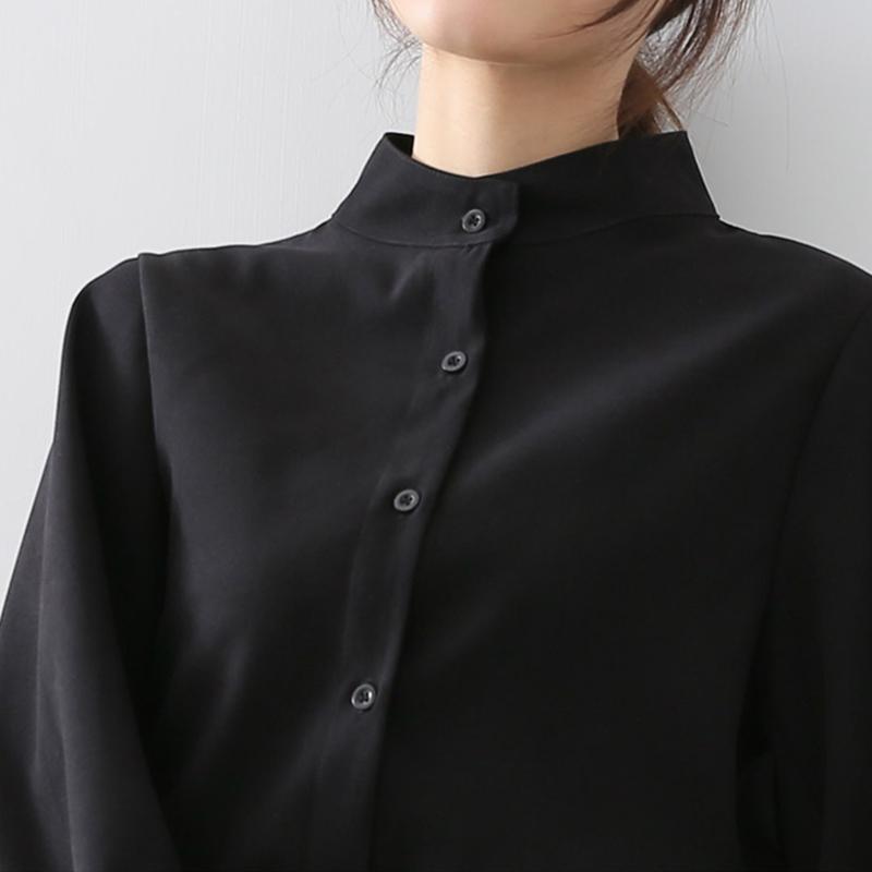 Изображение товара: Женская элегантная блузка с рукавом-фонариком, белая Повседневная винтажная рубашка с отложным воротником, Офисная Женская рубашка