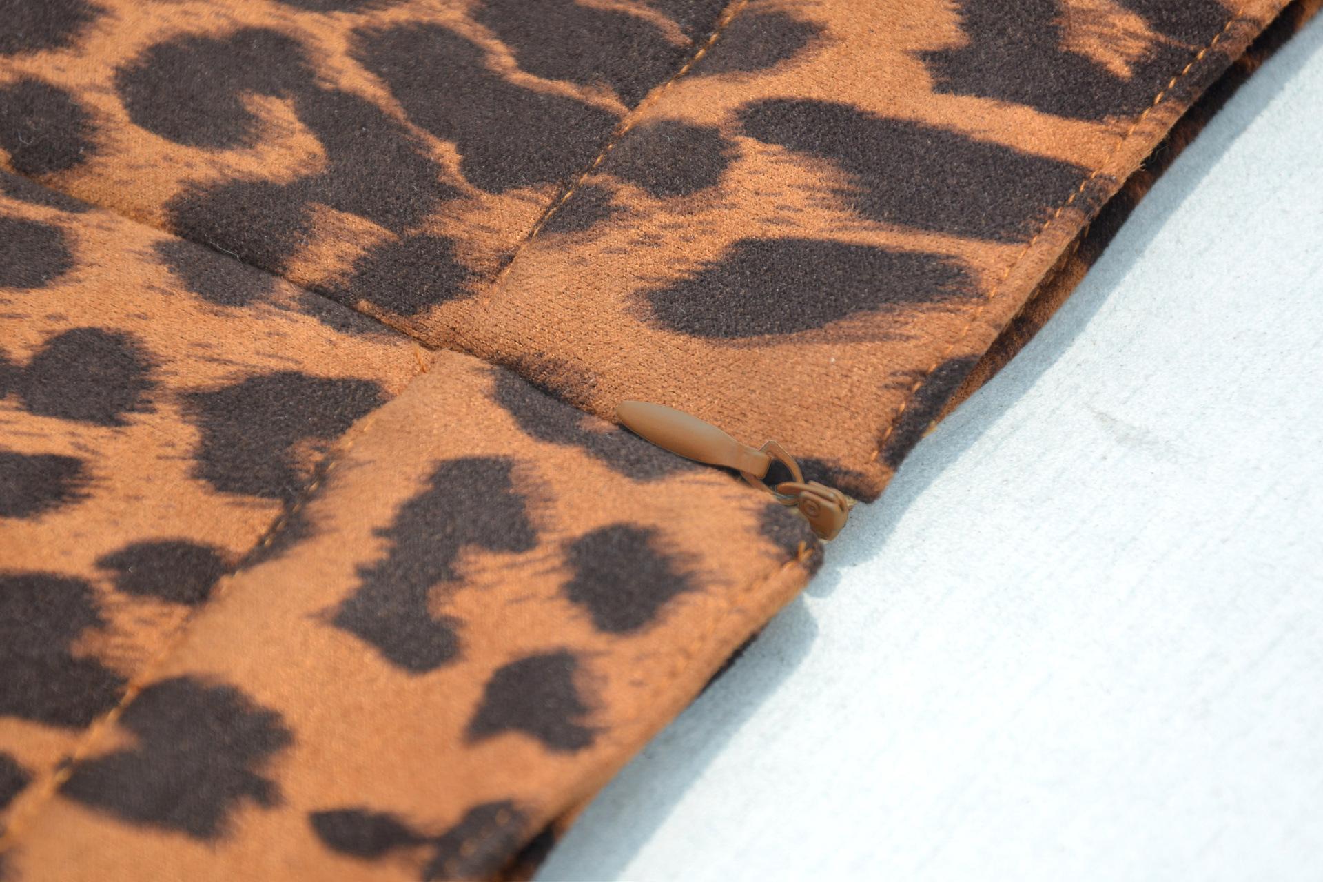 Изображение товара: Женская мини-юбка с леопардовым принтом, Осень-зима
