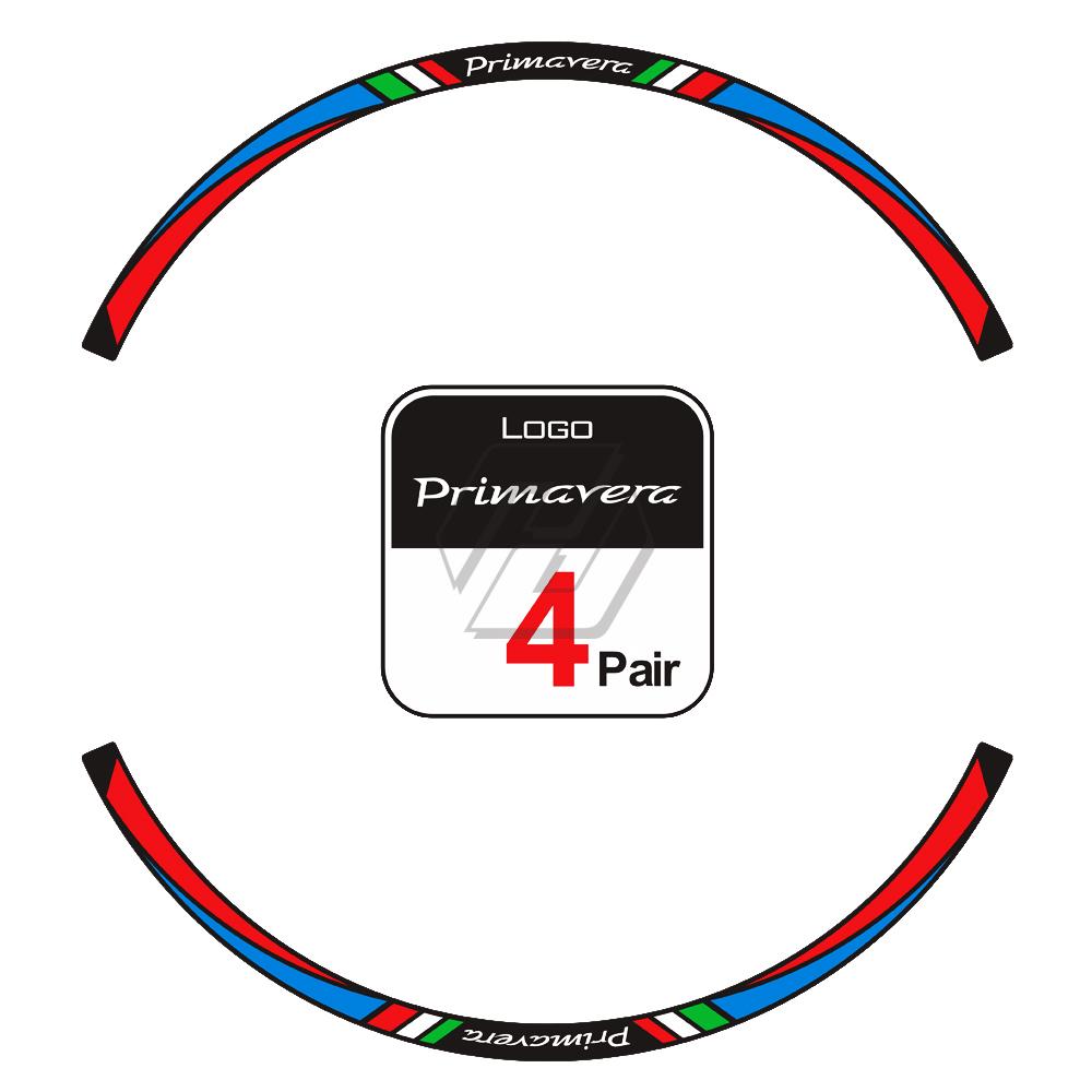 Изображение товара: Комплект светоотражающих наклеек на колесо для скутера, 12 дюймов, чехол для Piaggio Vespa GTS Sprint Primavera 50 150 150S 300 300ie, наклейки на обод