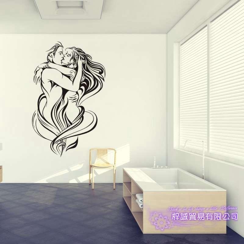 Изображение товара: Обнаженные парные наклейки на стену, декор для ванной комнаты, постеры, виниловая наклейка, сексуальная девушка, наклейка на стену