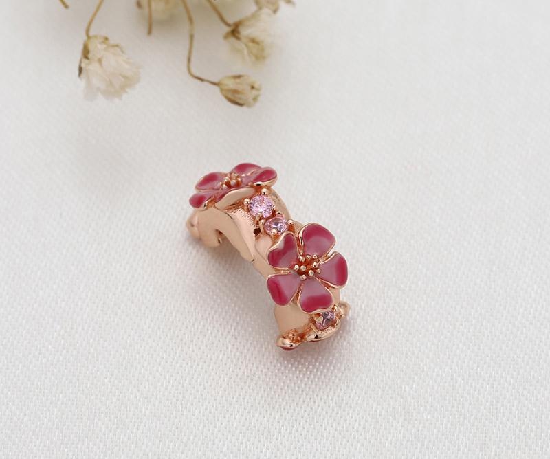 Изображение товара: Весенняя серия anomok, романтические Подвески розового и розового, золотого цвета, с цветком персика, Шкафчики для браслета
