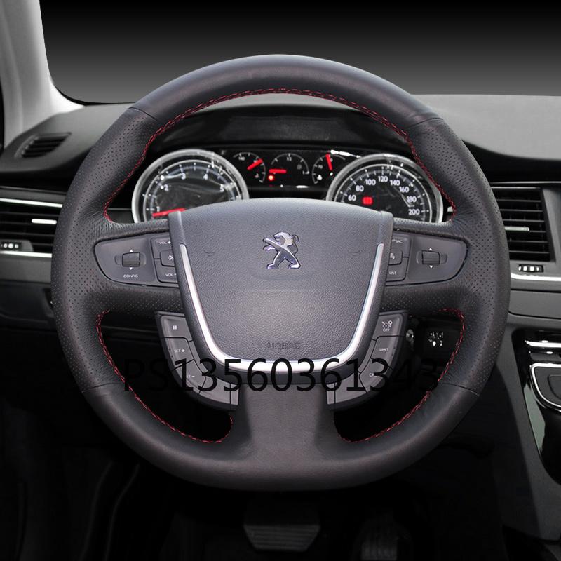 Изображение товара: Подходит для Peugeot 408 508 5008 4008 308 307 кварцевый экзальт 207 206 3008 прошитый вручную кожаный чехол на руль
