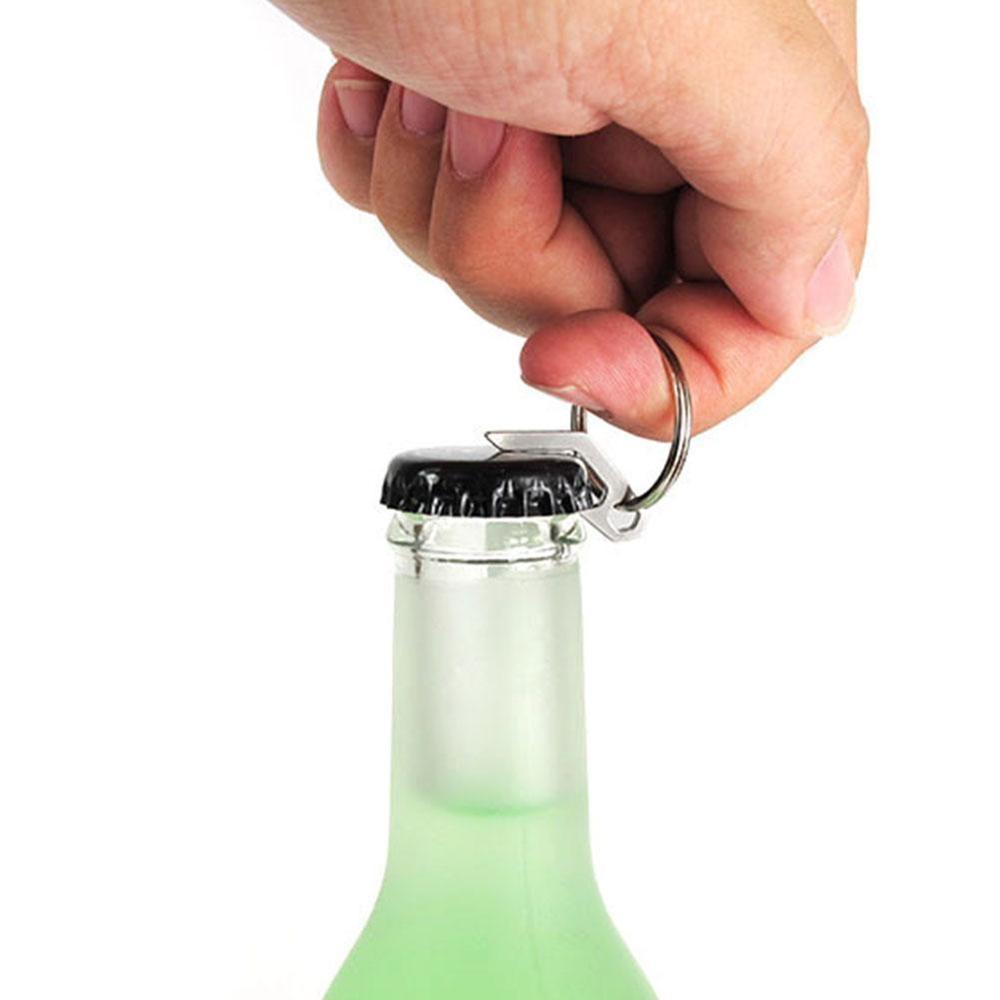 Изображение товара: Мини брелок открывалка для бутылок брелок для ключей маленький инструментальный Сталь брелок Кемпинг Горячая мини-нож пиво Вино инструменты