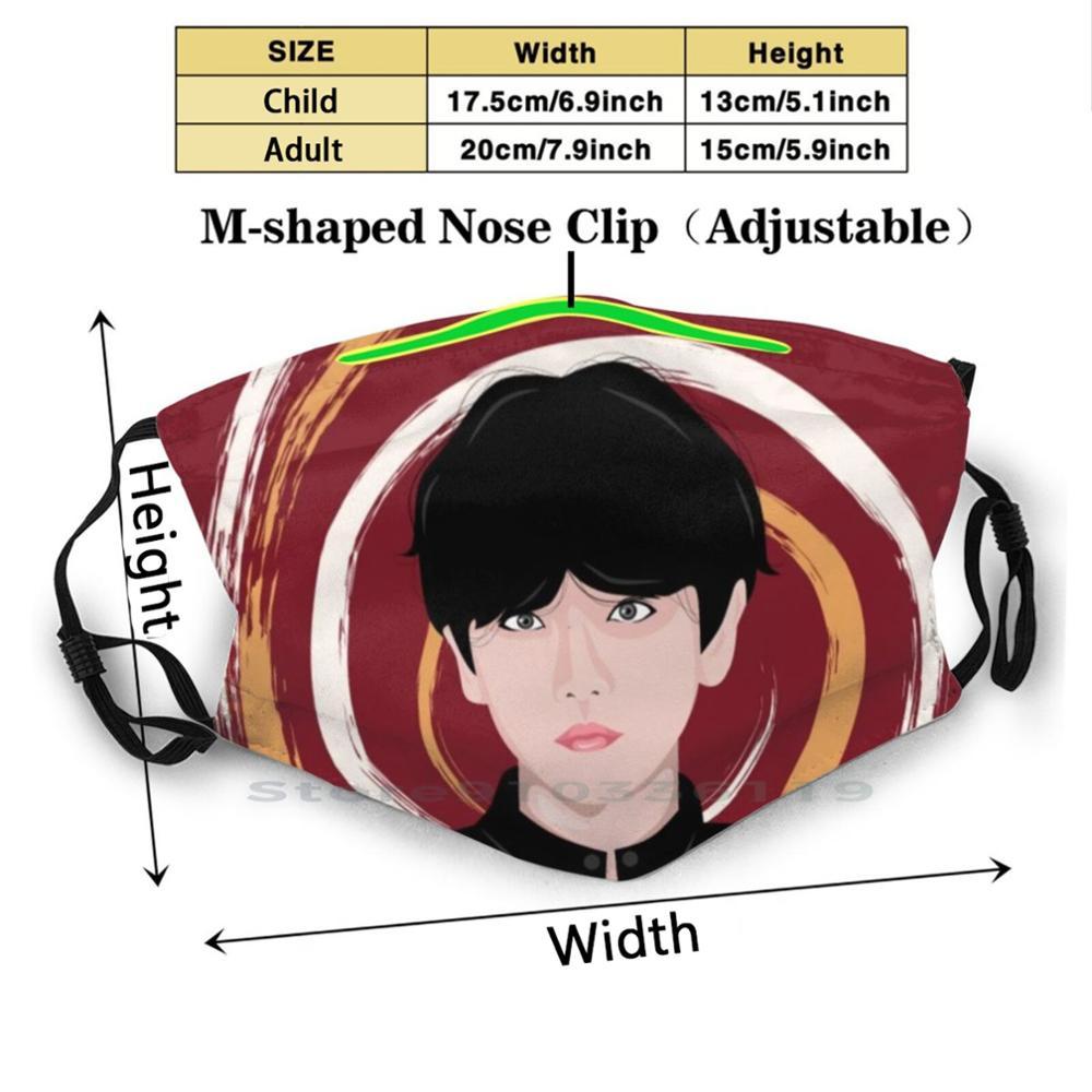 Изображение товара: Baekhyun в красном принте многоразовая маска Pm2.5 фильтр маска для лица дети Baekhyun Топы Baekhyun комод Baekhyun