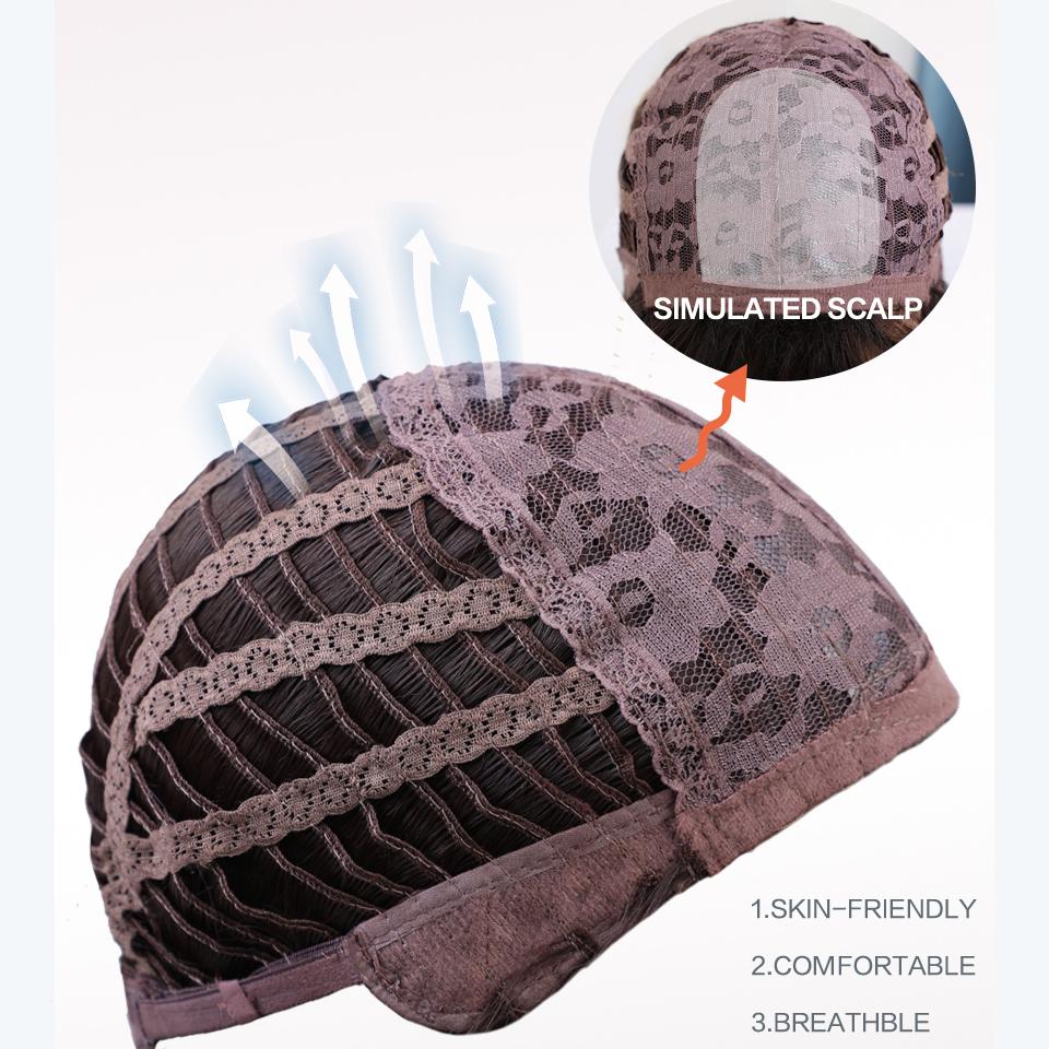 Изображение товара: Парик с короткой челкой для женщин, искусственные волосы с эффектом омбре, из высокотемпературного волокна, с челкой