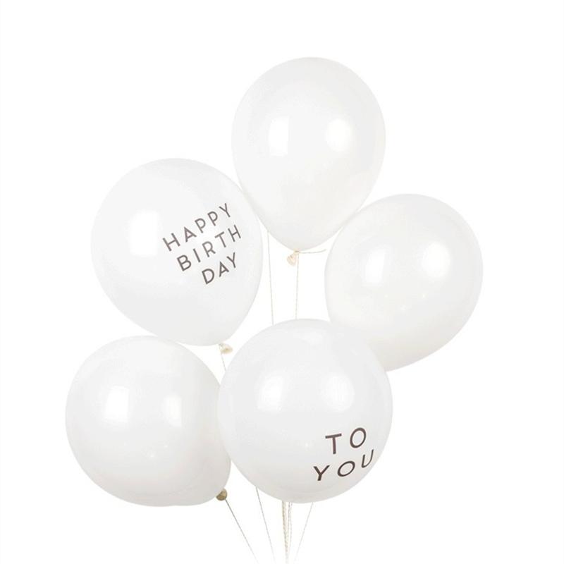 Изображение товара: Латексные шары 10 шт./10 дюймов, 2,2 г, с надписью «happy birthday to you», белые, для украшения детского дня рождения