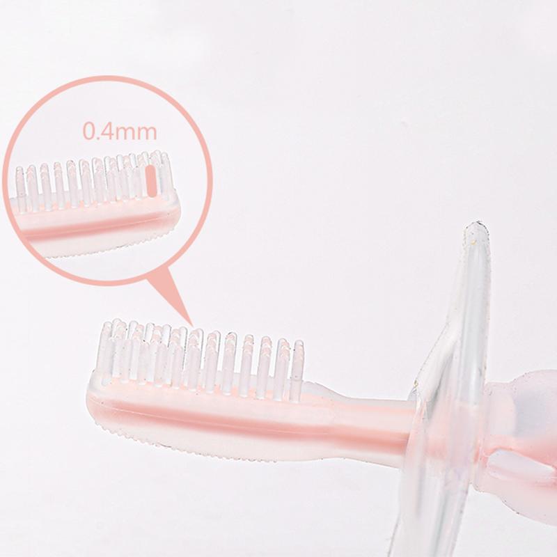 Изображение товара: Безопасная Детская Мягкая силиконовая учебная зубная щетка для новорожденных детей, зубная щетка для ухода за полостью рта, инструмент, детская зубная щетка, детские товары