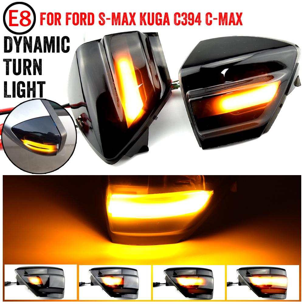 Изображение товара: 2X светодиодный динамический сигнал поворота светильник боковое зеркало последовательного мигалка сигнальная лампа для Ford S-Max 07-14 Kuga C394 08-12 C-Max 11-19